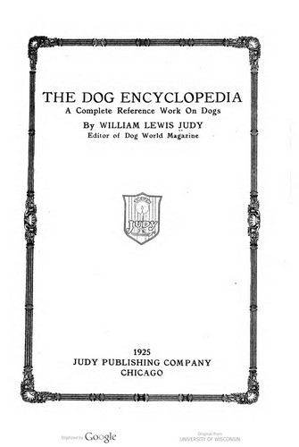 1925 - The 'Dog Encyclopedia Title
